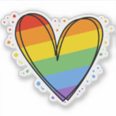 Sticker Pride Rainbow LGBTQ Mariage cardiaque (Devant)