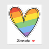 Sticker Pride Rainbow LGBTQ Mariage cardiaque (Feuille)