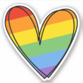 Sticker Pride Rainbow LGBTQ Mariage cardiaque (Devant)