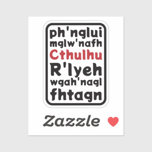 Sticker Prière à Cthulhu (Feuille)