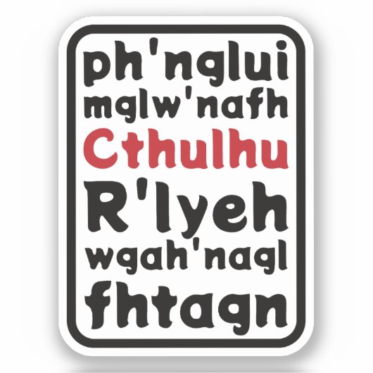 Sticker Prière à Cthulhu (Recto)