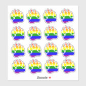 Sticker Prière de l'ours Arc-en-ciel Drapeau Ours Paw (Feuille)