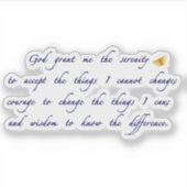 Sticker Prière de sérénité (Devant)