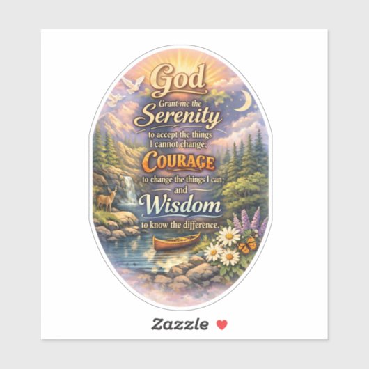 Sticker Prière de sérénité (Feuille)