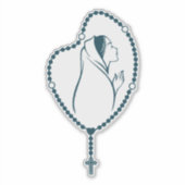 Sticker Priez le quotidien Rosaire Vierge Marie Catholique (Devant)