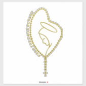 STICKER PRIEZ LE QUOTIDIEN ROSARY VIRGIN MARY CATHOLIC (Feuille)
