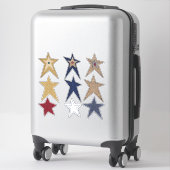 Sticker Prim Stars Semblent Écouter Burlap Look Amusant (Sur valise)