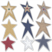 Sticker Prim Stars Semblent Écouter Burlap Look Amusant (Devant)