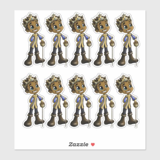 Sticker Princes afro-américains (Feuille)