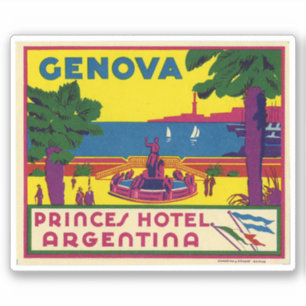 Sticker Princes Hotel Argentina Genova