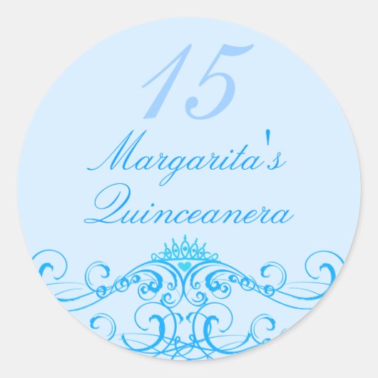 Sticker Princess Tiara Blue Quinceanera (Devant)