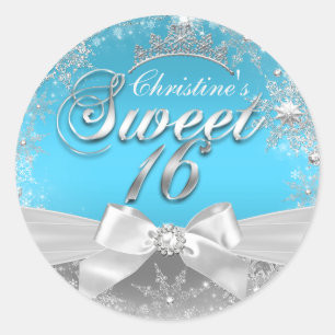 Sticker Princess Winter Wonderland Blue Sweet 16