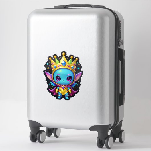 Sticker Princesse Alien bleue (Sur valise)