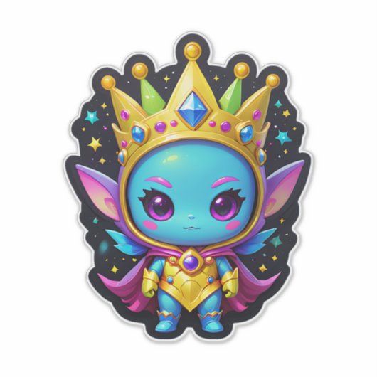 Sticker Princesse Alien bleue (Devant)