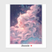 Sticker Princesse Anime Fille Fabriquée En Étoiles (Feuille)