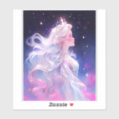 Sticker Princesse Anime Fille Fabriquée En Étoiles (Feuille)