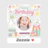 Sticker princesse anniversaire (Feuille)