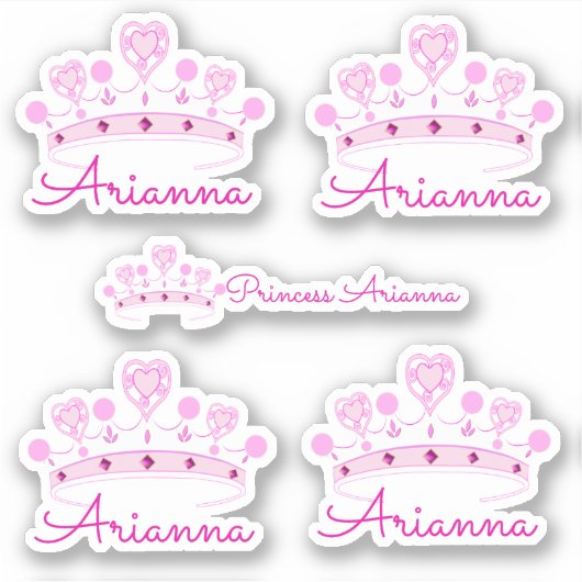 Sticker Princesse Couronne personnalisée (Devant)