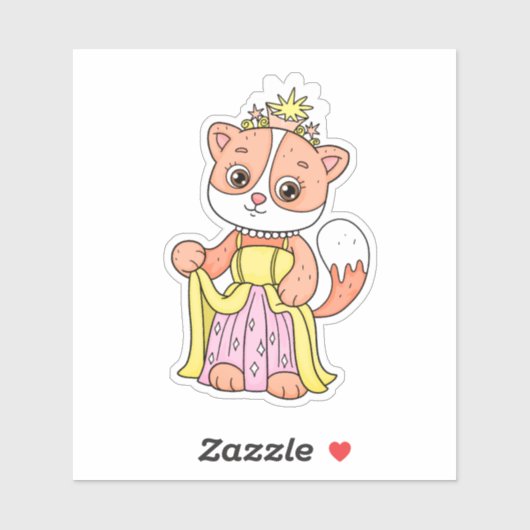 Sticker Princesse de chat (Feuille)