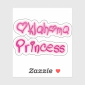 Sticker Princesse de l'Oklahoma rose (Feuille)