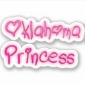 Sticker Princesse de l'Oklahoma rose (Devant)