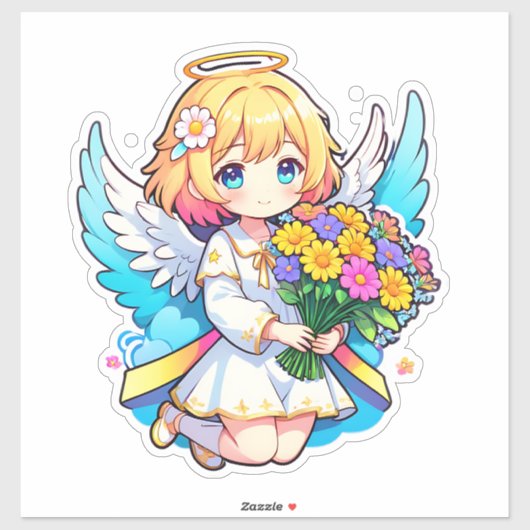 Sticker Princesse Fée Aux Fleurs (Feuille)