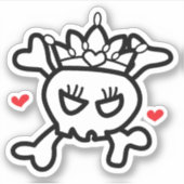 Sticker Princesse Skull&Cross Bones avec tiara (Devant)