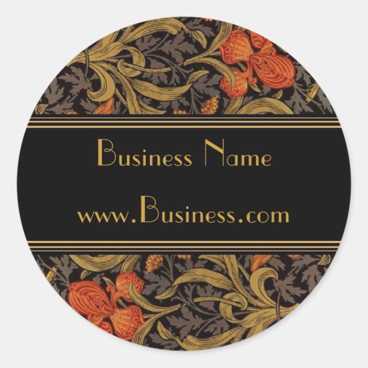 Sticker  Print William Morris Black (Voorkant)