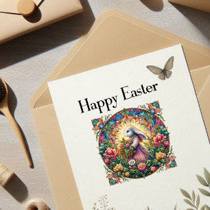 Sticker Printemps fantastique Art Nouveau Lapin de Pâques