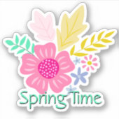 Sticker Printemps floral coloré (Devant)
