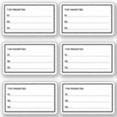 Sticker Priorités principales Planificateur quotidien (Devant)