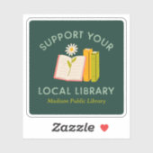 Sticker Prise en charge de votre bibliothèque locale perso (Feuille)