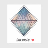 Sticker Prismatic Reflections: Abstract Geometric Diamond (Feuille)