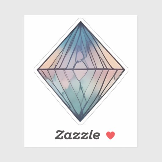 Sticker Prismatic Reflections: Abstract Geometric Diamond  (Feuille)