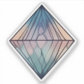 Sticker Prismatic Reflections: Abstract Geometric Diamond  (Devant)