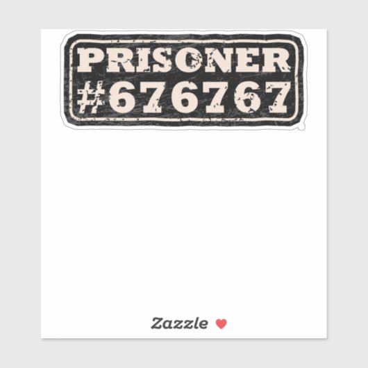 Sticker Prisoner 67 Meme (Feuille)