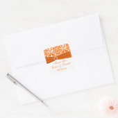 Sticker Privilège Mariage damassé Blanc, Orange (Enveloppe)