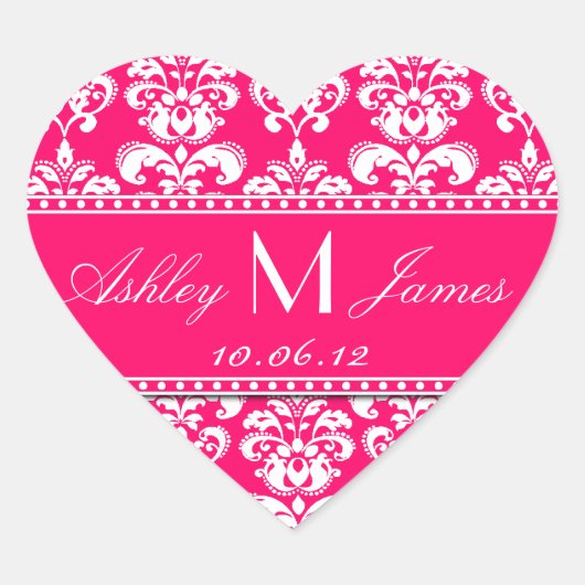 Sticker Privilège Mariage damassé Rose (Devant)