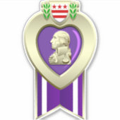 Sticker Prix du coeur pourpre coupé personnalisé (Devant)