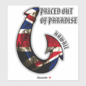 Sticker PRIX HORS DE PARADIS - Hawaii Tribal Hook HIFlag (Feuille)