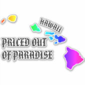 Sticker PRIX HORS DE PARADISE Hawaii Îles Neon Rainbow (Devant)