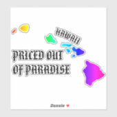Sticker PRIX HORS DE PARADISE Hawaii Îles Neon Rainbow (Feuille)