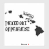 Sticker PRIX HORS DE PARADISE Hawaii Islands BLK (Feuille)