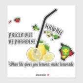 Sticker PRIX HORS DE PARADISE LEMONADE Kanaka Maoli HIISL (Feuille)