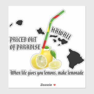 Sticker PRIX HORS PARADIS LEMONADE Kanaka Maoli Paille