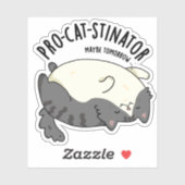 Sticker Pro-chat-stinator Funny Fat Cat Pun (Feuille)