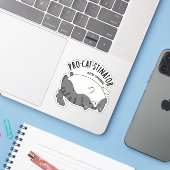 Sticker Pro-chat-stinator Funny Fat Cat Pun (Ordinateur portable avec iPhone)