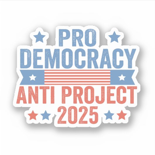 Sticker Pro Democracy Anti Project 2025 Trump républicain (Devant)