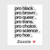 Sticker pro noir pro marron pro queer (Feuille)
