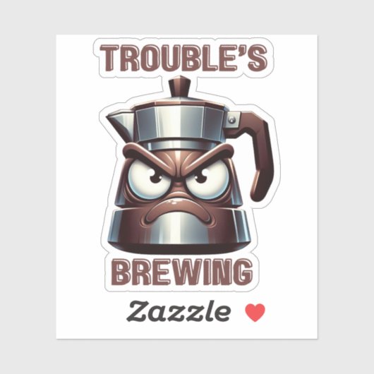 Sticker Problème de brassage - Moka Espresso Pot en colère (Feuille)